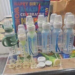 Dr. Brown's Clear Baby Feeding Bottles Set in Blue/Green - Multi-Pack